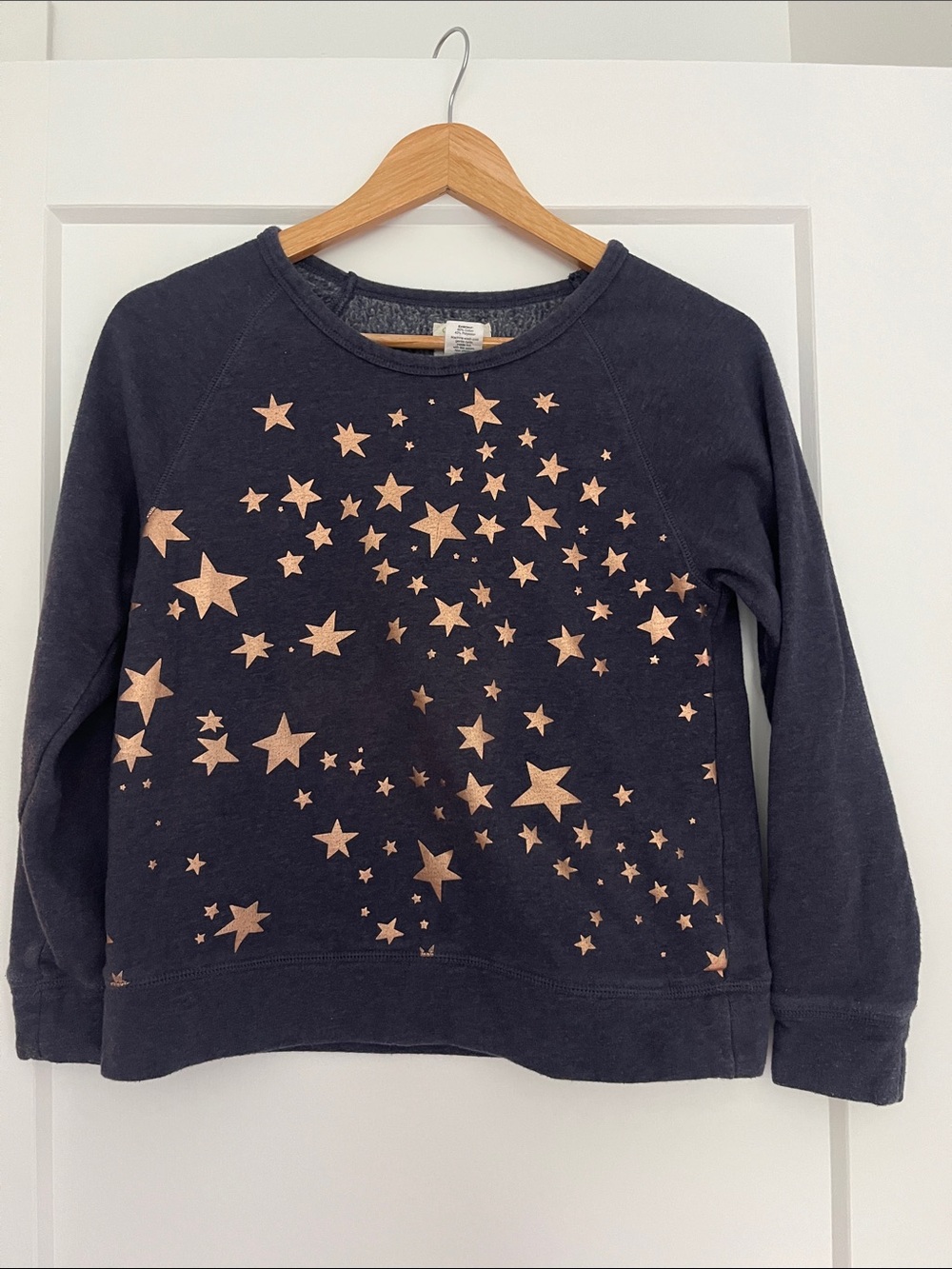Crewcuts Navy Sweatshirt with Rose Gold Star Pattern